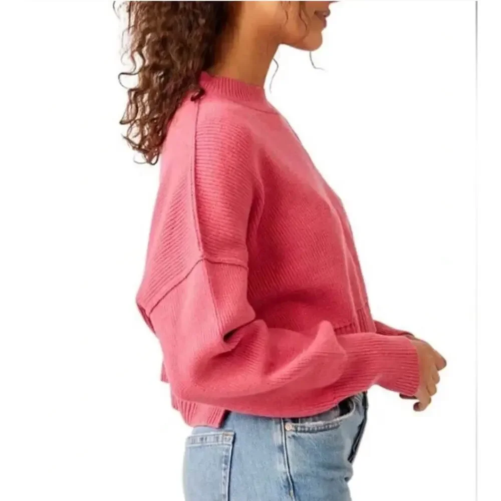 FREE PEOPLE Easy Street Crop Pullover Sweater M NWT